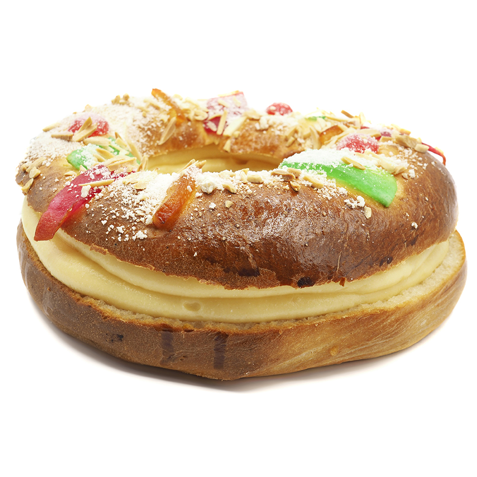 Roscón de reyes relleno de crema